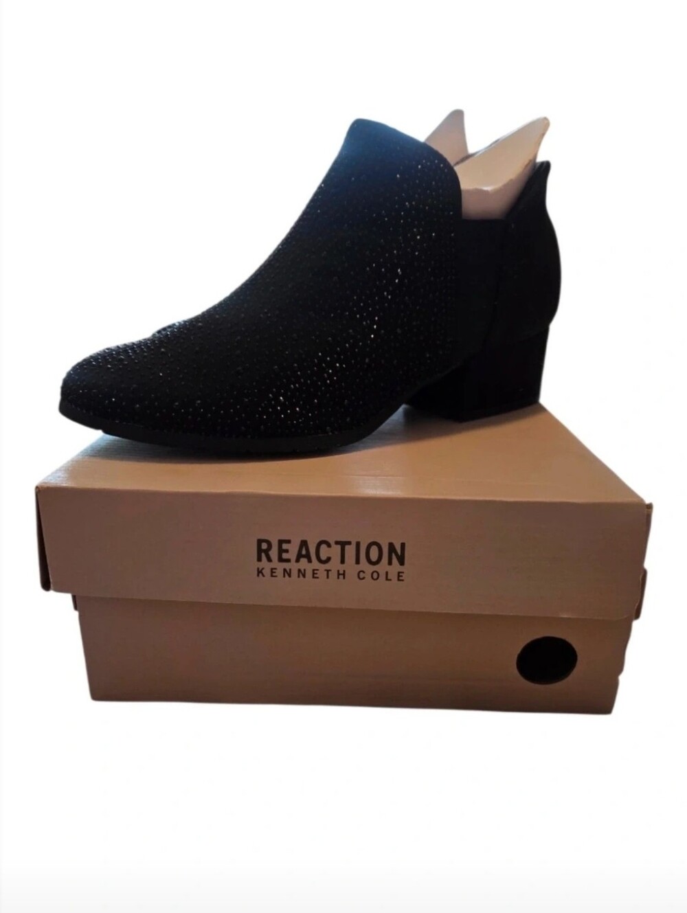 NWT Kenneth Cole Reaction Black Glitz Booties 9.5 Wide